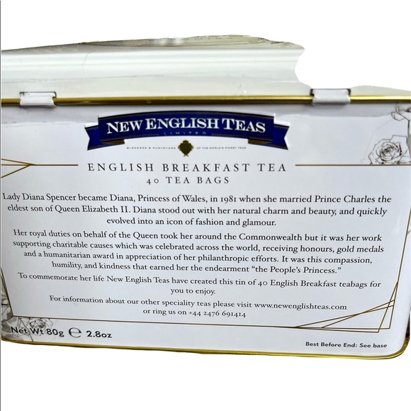 NWOT Princess Diana Commentary English Breakfast Collectors Tea Tin - Picture 5 of 6